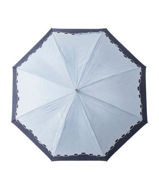 MOONBAT ランバン オン ブルー 長傘 チェーン柄サテンジャガードプリント 耐風 サックスブルー