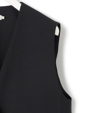ICB L 【UVカット・洗える】ウール2WAYストレッチ Vネックベスト ブラック系