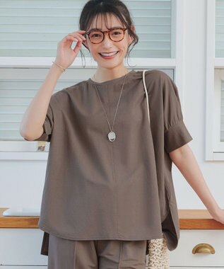 Tiaclasse 【接触冷感・洗える】イージーカットソードルマントップス ブラウン