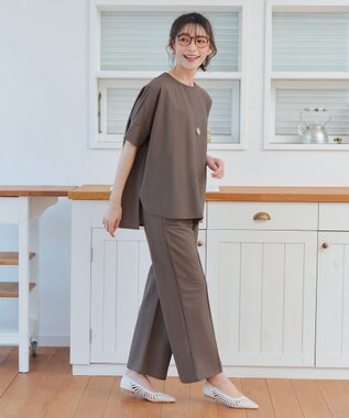 Tiaclasse 【接触冷感・洗える】イージーカットソードルマントップス ブラウン