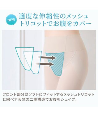 BRADELIS New York 【Yukine inc. 】ゆきねえモアソフト快適ホールドガードル24 接触冷感で汗をかいても快適補正 クリームベージュ