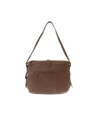 genten ゴートシュリンク かぶせ付ショルダーバッグ グレージュ