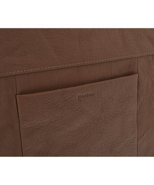 genten ゴートシュリンク かぶせ付ショルダーバッグ グレージュ