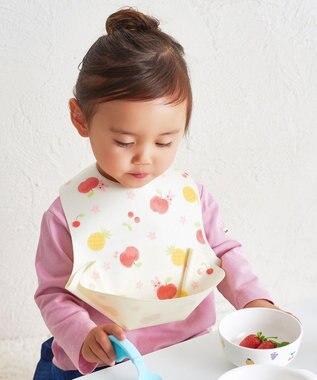 MIKI HOUSE HOT BISCUITS 長袖Tシャツ＆お食事スタイセット【BOX付き】 赤