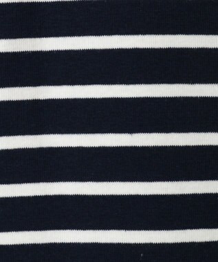 Green Parks 異素材ボーダーペプラムカットソー Navy