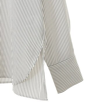 Green Parks フリルカラーシャツ Stripe