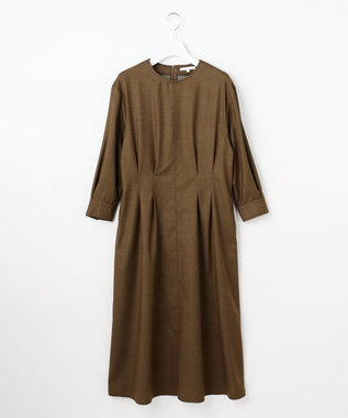 自由区 デニムライクツイル ワンピース ブラウン