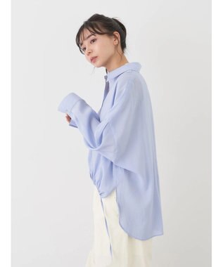 earth music&ecology ドロスト羽織シャツ Blue