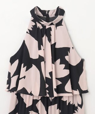 GRACE CONTINENTAL キカプリントホルタードレス ブラック