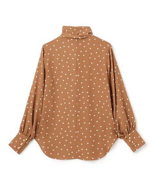 BEIGE， VIGNON / ドットブラウス Camel ×Ecru