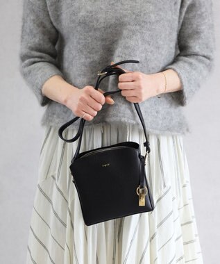 style code 【Ungrid/アングリッド】【WEB限定商品】キーリングチャーム付　ミニショルダーバッグ ブラック