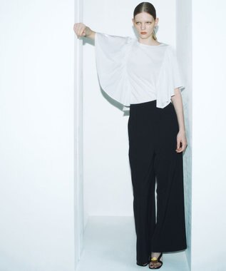 #Newans 【乾燥機可能/接触冷感】ラッフルフリルカットソー ホワイト