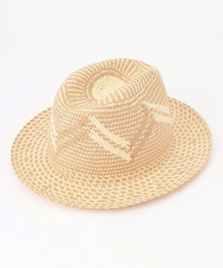 JOSEPH ABBOUD 【SUPERDUPER・イタリア製・ハンドクラフト】OPEN PAPER STRAW ハット キャメル系