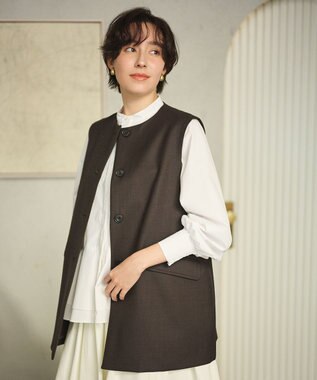 #Newans 大人気ジレが新素材で再登場！チュニックジレ ブラウン