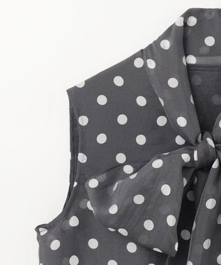 GRACE CONTINENTAL シアードットプリントブラウス ブラック