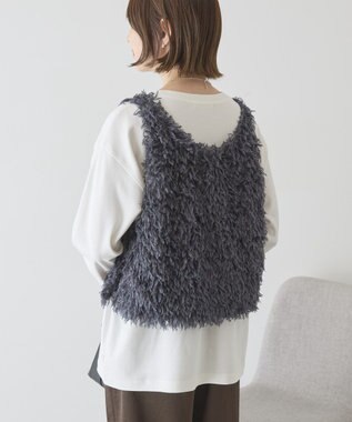 AMERICAN HOLIC 【選べる丈】フェザーVネックベスト Charcoal Gray