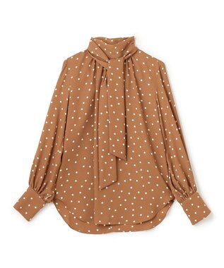 BEIGE， VIGNON / ドットブラウス Camel ×Ecru