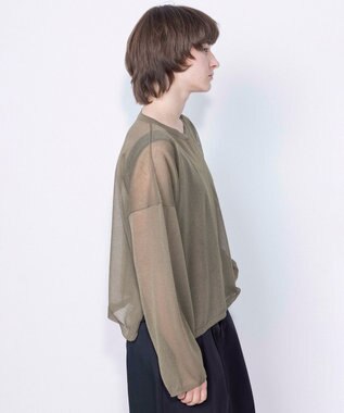 NAVE 【ReNAVE・洗える】シアーニット ロングスリーブ カーキ系