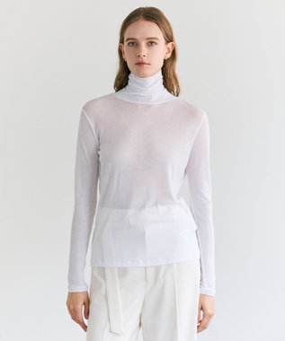 BEIGE， SORE / コットンシアーハイネックカットソー White