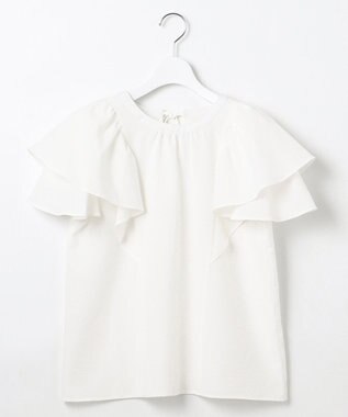 【洗える】袖フリルブラウス