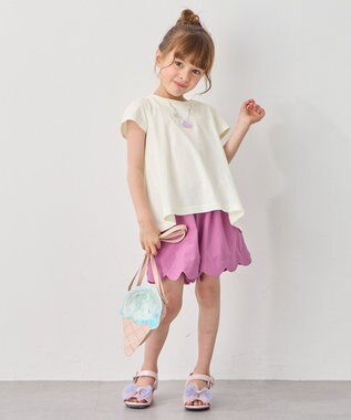 ANY KIDS 接触冷感 しろくま バックシャン Tシャツ エクリュ×レインボー