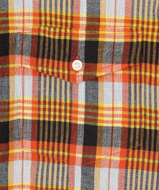 J.PRESS MEN インドマドラスチェックシャツ ライトオレンジ系3