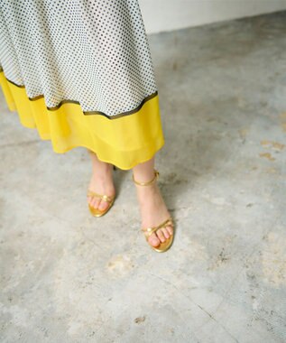 GRACE CONTINENTAL ドットBOXタックスカート ホワイト