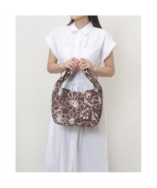 UNBILLION カシュカシュ cache cache / フラワー＆アニマル柄ワンハンドルバッグ ワイン