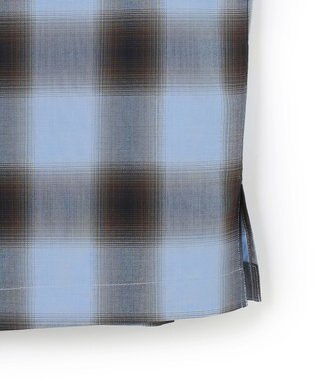 J.PRESS YORK STREET 【UNISEX】オンブレーチェック オープンカラーシャツ サックスブルー系3