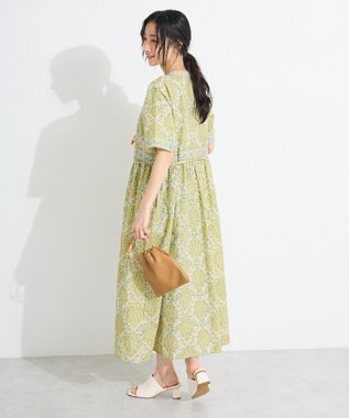 CRAFT STANDARD BOUTIQUE インド綿アラベスク柄ワンピース Khaki