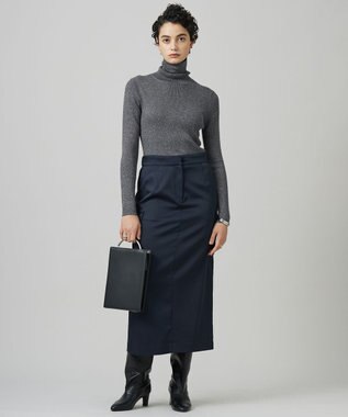 ICB 【CLASSY.1月号掲載・新色追加・洗える】エクストラファインメリノ タートルネックプルオーバー グレーラメ系