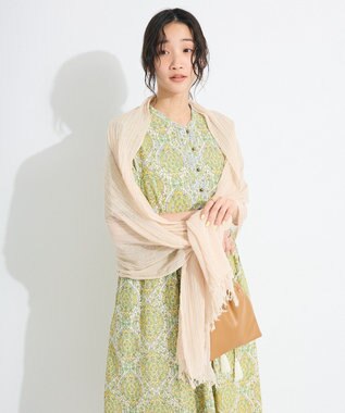 CRAFT STANDARD BOUTIQUE インド綿アラベスク柄ワンピース Khaki
