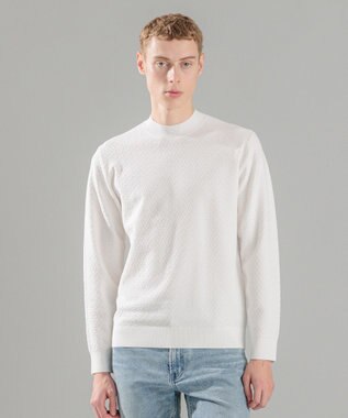 JOSEPH HOMME 新型【洗える】ヴィスコースリンクス　モックネックニット ホワイト系