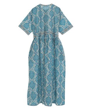 CRAFT STANDARD BOUTIQUE インド綿アラベスク柄ワンピース Blue