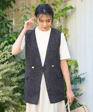 ANY ツィードライクブッチャージレ ネイビー系