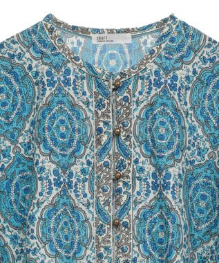 CRAFT STANDARD BOUTIQUE インド綿アラベスク柄ワンピース Blue
