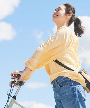 #Newans 2WAYシアーボレロブラウス イエロー