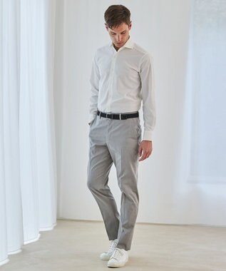 GOTAIRIKU 仕事で着られる綿パン【吸水速乾/ストレッチ/折り目加工】クールマックスコットンパンツ_ノータック（26年モデル） ライトグレー系