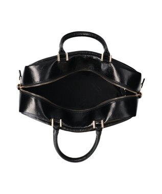 INTER-CHAUSSURES 【CHRISTIAN VILLA】ボックスシルエットレザーハンドバッグ ブラック