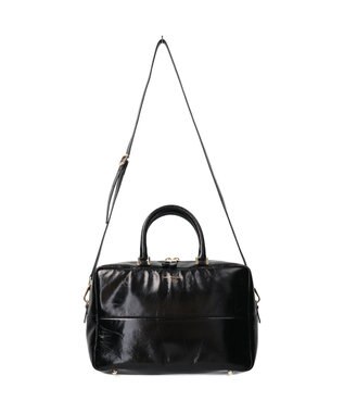 INTER-CHAUSSURES 【CHRISTIAN VILLA】ボックスシルエットレザーハンドバッグ ブラック