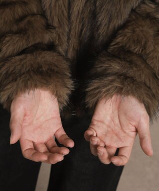 WEGO フェイクファーZIPブルゾン ブラウン