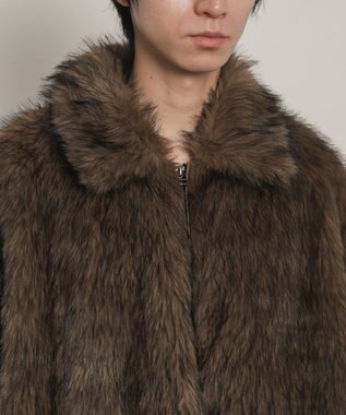 WEGO フェイクファーZIPブルゾン ブラウン