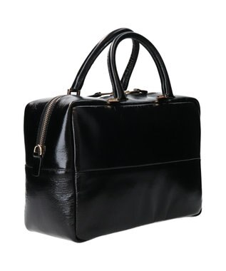 INTER-CHAUSSURES 【CHRISTIAN VILLA】ボックスシルエットレザーハンドバッグ ブラック