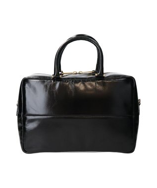 INTER-CHAUSSURES 【CHRISTIAN VILLA】ボックスシルエットレザーハンドバッグ ブラック