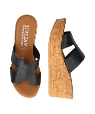 INTER-CHAUSSURES 【ITALIAN SHOEMAKERS】厚底ミュールサンダル ブラック