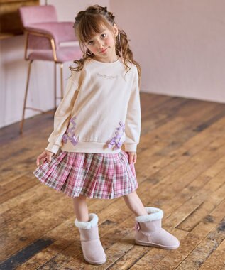 ANY KIDS 裾レースアップトレーナー エクリュ