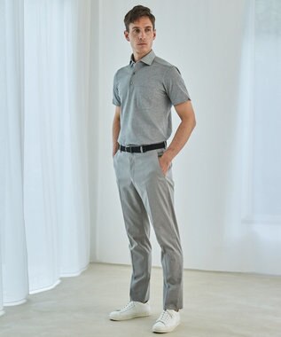 GOTAIRIKU 仕事で着られる綿パン【吸水速乾/ストレッチ/折り目加工】クールマックスコットンパンツ_ノータック（26年モデル） ライトグレー系