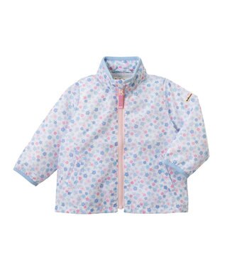 MIKI HOUSE HOT BISCUITS 【80-120cm】 総柄 はっ水 ウインドブレーカー サックス