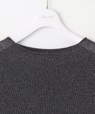 ANY SIS 【洗える】ラメシアーリブ ニット ブラック