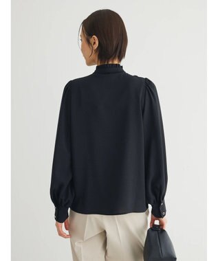 Green Parks ・ＥＬＥＮＣＡＲＥ　ＤＵＥ　ピンタックスタンドブラウス Black